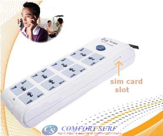 8 in 1 Power Extension Plug Socket with Hidden Quadband GSM Listening Spy Device